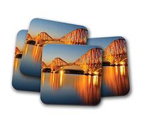 4 Set - Stunning Forth Rail Bridge Coaster - Edinburgh Scotland Fun #12746
