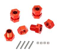 4 Sets 17mm Thick Extended Aluminum Wheel Hex Nut with Bearing Steel Pins Upgrade for Arrma 6S 1/8 Outcast/Talion/Kraton/Notorious/1/7 Fireteam/Big Rock,Wheel Hex Nut W/Pins AR310484/ARA311117-Red