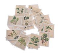 4 Sets 180 Pieces Post Stamp Stickers Vintage Plants Floral Postage Stamps Assortment Adhesive Paper Stationery Sticker Decor Envelope Bag Seal for Diary Scrapbook DIY Craft Herbs Theme Label