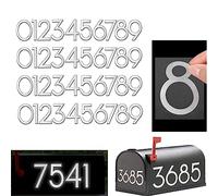 4 Sets 3 inch White Reflective Mailbox Numbers - Mailbox Number Sitckers for Outside Vinyl Waterproof Number Easy Peel and Stick Self Adhesive Sticker for Signs, Door, Home Address Number