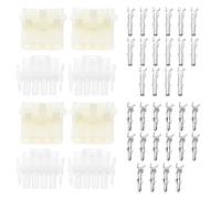 4 Sets 4 Pin Car Cable Connector Electrical Automotive Wire Connector Kit 350780-1 350779-4 Wire Connectors Housing Terminal White