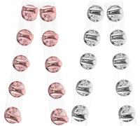 4 Sets Acrylic Nail Art Practice Stands with Magnetic Holders and Reusable Putty Portable Silver and Rose Gold Salon Nail Display for Painting and Training Fake Tips, Fake nail display stand, Manic...