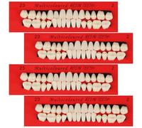 4 Sets Acrylic Resin False Teeth Fake Teeth Creamy White A2 | Synthetic Polymer Dental Denture Upper Lower Temporary Crowns Fill Gap Missing Tooth Makeup Cosplay Party Halloween Ornament