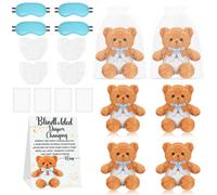 4 Sets Bear Baby Shower Games Blindfold Diaper Changing Kit - 12 Inch Bear Dolls with Diapers, Fun Bridal Shower & Gender Reveal Games Supplies, Group Activity for Adults