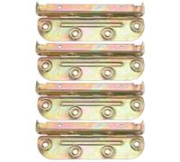 4 Sets Bed Rail Brackets Heavy Duty Iron Connector for Wooden Frames | Paired Corner and Flat Pieces, Teeth Design, Rust Resistant Finish, for Footboards and Bed Assembly