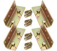 4 Sets Bed Rail Fittings No-Mortise Bed Rail Brackets Heavy Duty Bed Frame Hardware Rust Proof Bed Frame Connectors with Screws for Headboards, Footboards Hold- 3.4 x 1.4 x 0.6 Inch