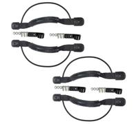 4 Sets Black Kayak Carry Handle with Elastic Rope, Screws | PVC PP Alloy Construction, Quick Installation Hardware, for Rowing Boats, Canoe Owners, Carrying and Paddle Securing