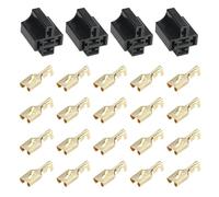 4 Sets Car Relay Plug Holders with 6.3mm Terminals for 4 Pin 5 Pin Relays 10A 12V/24V Automotive Relay Socket Base Connector Replacement Parts