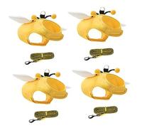 4 Sets Cat Leash Pet Traction Strap Skin Tape for Clothes Escape Proof Cat Harness Kitten Harness and Leash Bunny Backpa (Yellow 43X35x4pcs)