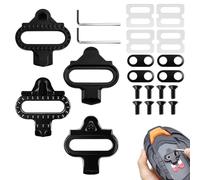 4 Sets Cleats for Cycling Shoes, 2 Sizes SPD Cleats Compatible for Shimano SM-SH56/51 SPD-SL System Shoes Indoor or Outdoor Durable Metal Spd Pedal Replacement Lock Plate for MTB Road Pedals, Black