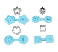 4 Sets Cookie Cutters, 4 Types Flower Silicone Mold Frames Fondant Mould Cutter Molds Making Chocolate Cake Cookies Biscuit Bread for Wedding and Birthday Party Decorations