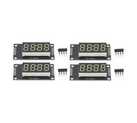 4 Sets Digital Tube Display Module, 4 Digit 7 Segment LED Display with TM1637 Drive Chip, 0.36in Digital LED Display Board for Smart Control Projects (White MRA110F)