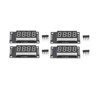 4 Sets Digital Tube Display Module, 4 Digit 7 Segment LED Display with TM1637 Driver Chip, 0.36in Clear Numeric Display Board for Smart Control Projects (Blue MRA110I)