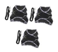 4 Sets Dog Reflective Harness Pet Dog Vest Harness Puppy Harness for Small Dogs Harness for Large Dogs Adjustable Pet Ha (Black 48X44X19CMx3pcs)
