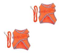 4 Sets Dog Reflective Harness Pet Dog Vest Harness Puppy Harness for Small Dogs Harness for Large Dogs Adjustable Pet Ha (Orange 48X44X19CMx2pcs)
