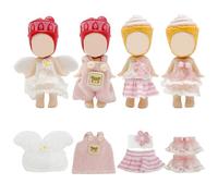 4 Sets Doll Clothes for 3 Inch Doll Pack, New Doll Outfits Mini Toys Clothes Exquisite blouse Fairy-like skirt Adorable jumpsuit Cute Display and Decoration Accessories Compatible with Sonny Angel