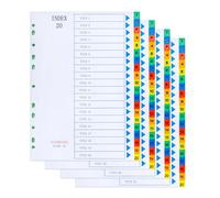 4 Sets Folder Dividers 1-20 Index for A4 Folder with Perforated Design and Labelling Field Suitable for Ring Binder Folders & Accessories Office and School Environments