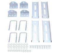 4 Sets Galvanized Swivel Top Bunk Bracket Kit, Heavy Duty Boat Trailer Bunk Brackets, Adjustable Swivel Bolster for 3in x 3in 2in x 3in 1.5in x 3in Crossbeams, with U Bolts and
