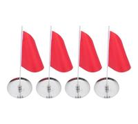 4 Sets Golf Flag and Cup Set with Stainless Steel, for Practice | Mini Hole Cups and Red Flags, Oxford Cloth Parts, Easy Install for Putting Green Replacement