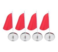 4 Sets Golf Flagstick Hole Cup Set with Red Flags and Cups | Stainless Steel and Oxford Cloth, Lightweight for Indoor Mat or Outdoor Green Use, Easy Transport
