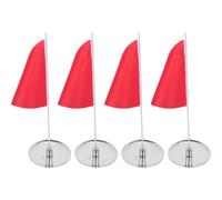 4 Sets Golf Practice Flag Set with Hole Cups, Stainless Steel Red | Portable Storage, Indoor Putting Mat Use, Practice Green Setup, Flags and Cups for Golfers
