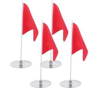 4 Sets Golf Putting Cup and Flag Stainless Steel Set | Red Flags with Hole Cups, Oxford Cloth Storage, Quick Setup for Putting Green Mat Training