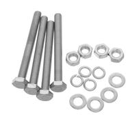 4 Sets Hex Bolt Kit M10x10mm Fully Threaded Fasteners | Includes Nuts, Flat Washers and Lock Washers, Silver Finish, for Equipment Assembly and Maintenance