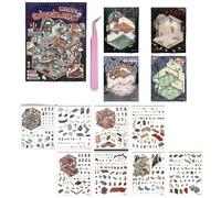 4 Sets Horror Theme DIY 3D Sticker Scene Isometric Miniature Room Stickers Book for Kids Adults Cute Make Your Own House Stickers for Gifts Paint by Sticker