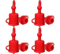 4 Sets Hydraulic Quick Coupler Dust ISO5675 Tractor Connector - Rubber Protective Cover for Farm Construction Machinery - Red 1/4 to 1 Inch NPT(1/2)