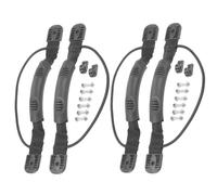 4 Sets Kayak Handle Accessory with Elastic Rope, and Screws | Easy Installation Hardware for Carrying Canoes, Securing Paddles, Replacing Broken Grips, Black PVC PP Alloy Construction
