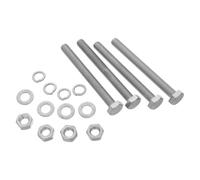 4 Sets M10x10mm Stainless Steel Hex Bolt Set with Nuts and Washers | Fully Threaded 304 Hardware Kit, Flat and Lock Washers, Silver Finish for Home Repair