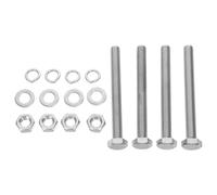 4 Sets M10x10mm Stainless Steel Hex Head Bolt Set with Nuts | Fully Threaded 304 Hardware Kit, Flat and Lock Washers Included, Silver Finish for Assembly and Maintenance