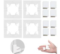 4 Sets Magnetic Window Screen Corners & Mesh Clips Kit - 16 Reinforced Corners & 8 Heavy Duty Windproof Clips | DIY Fly Screen Repair Accessories | Secure Mosquito Net Fixing, Easy Install (White)