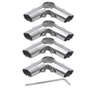 4 Sets of 90 Degree Structural Pipe Connectors, 3-way Metal Connectors, for 3-Way Pipe Clamp end Rail Clamps (for 1" or 25MM OD, Silver)