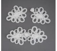 4 Sets/Pairs Large Frog Fasteners Chinese Buttons Size 12 cm x 5.50 cm #L10 (Cream)
