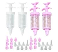 4 Sets Piping Set, Icing Piping Kit with 32 Pcs Piping Nozzles, Cake Decorating Kit, Reusable Icing Syringe and Nozzles Set Baking Tool for Home Bakers