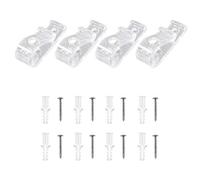 4 Sets Plastic Roman Roller Blind Chain Cord P Clips Hooks Child Safety Roller Blind Clips for Vertical Roman Roller Blinds with 8 Screws and 8 Plastic Pillars (Clear)