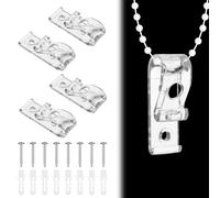 4 Sets Roman Blind P Clip, Blind Cord Safety Device Connector Holder Universal Plastic P-Clips Loop Cord Fastener for Roller Vertical Roman Blinds Bead Chain with Screws Plastic Pillars (Transparent)