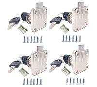 4 Sets Security Drawer Locks - Zinc Alloy Cam Lock for Mailbox, Drawer, Cupboard, Cabinet
