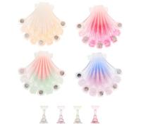 4 Sets Shell Design Acrylic Nail Holder Stand for Painting Practice
