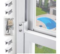 4 Sets Sliding Window Locks with Key, Window Locks for Up and Down Windows,Easy to Install Vertical & Horizontal Window Security Locks,Adjustable Aluminum Window Stopper Lock(Silver)