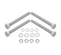 4 Sets Stainless Steel Hex Bolt with Nuts and Washers M10x10mm Set | 304 Steel, Fully Threaded Design, Flat and Lock Washers Included, for Workshop Brackets and Outdoor Fixtures