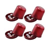 4 Sets Thickened Dice Cup with Tray and 5 Dice for Ktv Bar Games