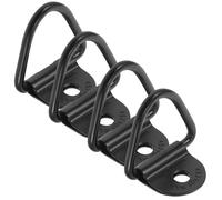 4 Sets V Shaped Carbon Steel D Ring Tie down Anchor for Cargo | Bolt on Mount, 4 Screws and 4 Washers Included, Black Finish, for Trailers and Transport