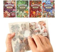 4 Sets Vintage Scrapbooking Stickers, 800+ Pcs Aesthetic Botanical Deco Paper Stickers for Greeting Card Making, Diary