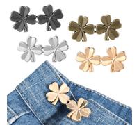 4 Sets Waist Tightener Clips,Ymapinc Four-Leaf Clover Jeans Adjuster, No Need to Sew Cincher Clip, Adjustable Trouser Clips for Women, Jean Waist Tightener