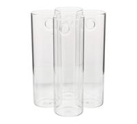 4 Sets Wall Mounted Glass Cylinder Plant Vase with Hooks | Hydroponic Holder, Modern Artistic Design, Space Saving for Dorms and Small Apartments