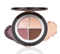 4 Shade Sheer Mauve Eyeshadow Palette & Portable Makeup Compact - Matte and Shimmer Pigmented Powder - Purple Brown Neutral Colours for Daily Makeup Travel Use and Smokey Night Look