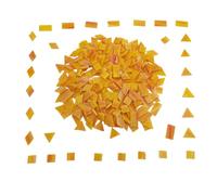 4 Shapes Mixed Glass Mosaic Tiles,Square+Diamond+Triangle+Rectangle 220 PCS Stained Glass Mosaic Pieces for Handmade Art Crafts and Home Decoration (Ginger)