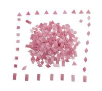 4 Shapes Mixed Glass Mosaic Tiles,Square+Diamond+Triangle+Rectangle 220 PCS Stained Glass Mosaic Pieces for Handmade Art Crafts and Home Decoration (Pink)